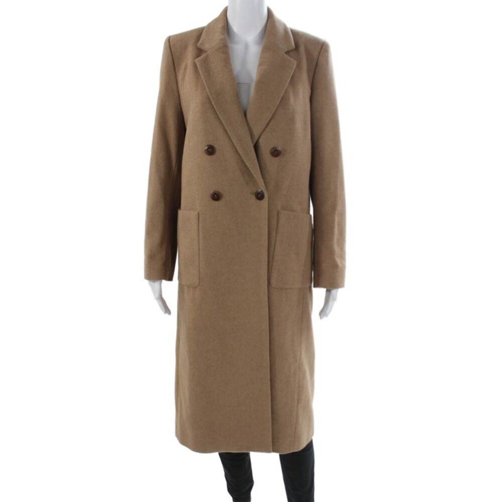 Birds of Paradis by Trovata Women Beige Wool Blend Overcoat Long Sleeve Size M